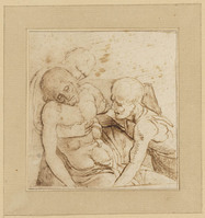 K IX 027
<br/>
De graflegging van Christus
<br/>
<em>Mantegna, Andrea (1431-1506) - omgeving van</em>